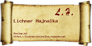 Lichner Hajnalka névjegykártya
